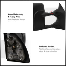 Load image into Gallery viewer, Ford F250 F350 F450 F550 1999-2016 / Excursion 2001-2005 Telescopic Extendable Manual Towing Mirrors Black