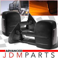 Load image into Gallery viewer, Chevrolet Silverado 2014-2019 / GMC Sierra 2014-2019 Telescopic Extendable LED Signal Heated Power Towing Mirrors Black