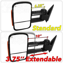 Load image into Gallery viewer, Chevrolet Silverado 2003-2007 / GMC Sierra 2003-2007 Telescopic Extendable LED Signal Heated Power Towing Mirrors Black