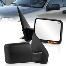 Load image into Gallery viewer, Ford F150 2004-2014 LED Signal Heated Power Towing Mirrors Black