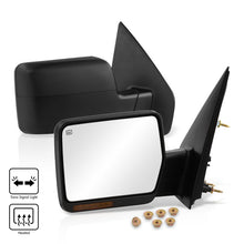 Load image into Gallery viewer, Ford F150 2004-2014 LED Signal Heated Power Towing Mirrors Black
