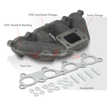 Load image into Gallery viewer, Honda Civic 1988-2000 / CRX 1988-1991 / Del Sol 1993-1997 D-Series D15 D16 T25 Cast Iron Turbo Manifold