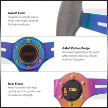 Load image into Gallery viewer, JDM Sport Universal 350mm Wood Grain Style Steel Steering Wheel Neo Chrome Center Metallic Gunmetal Wood