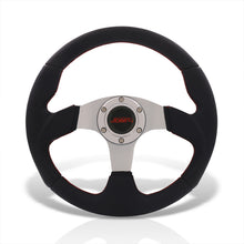Load image into Gallery viewer, JDM Sport Universal 320mm Type-R Style Aluminum Steering Wheel Silver Center with Red Stitching