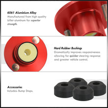 Load image into Gallery viewer, Acura Integra 1990-2001 / Honda Civic 1988-2000 / CRX 1988-1991 / Del Sol 1993-1997 Coilover Top Hats Red (Left & Right)