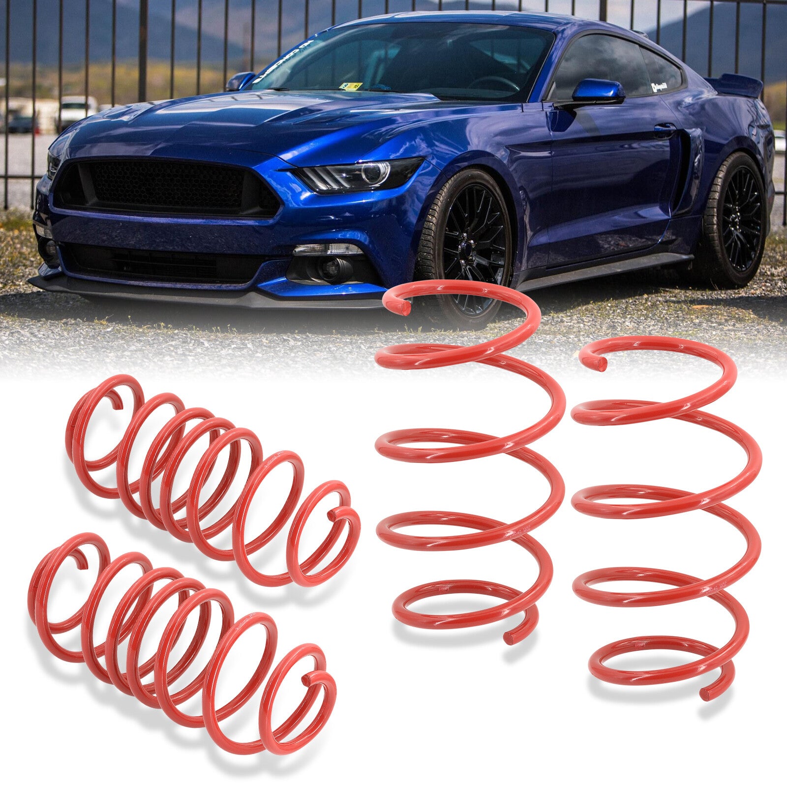 マスタング　レッド Ford Mustang 2015-2021 Lowering Springs Red (Front ~1.0