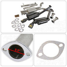 Load image into Gallery viewer, Infiniti G35 Coupe 2003-2007 / Nissan 350Z 2003-2009 Hi-Power Style Dual Tip Stainless Steel Catback Exhaust System Gunmetal (Piping: 2.25" / 58mm | Tip: 4.5")