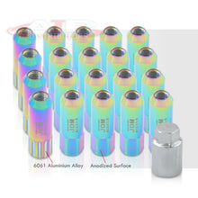 Load image into Gallery viewer, JDM Sport Universal 12 x 1.50 Extended Locking Lug Nuts Neo Chrome (20 Pieces) - 4 Pieces Locking Type Lug + Key