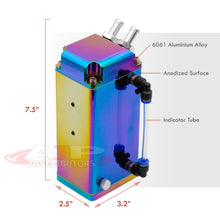 Load image into Gallery viewer, Universal 600ML Rectangular Oil Catch Can Tank 7"x3"x2.5" Neo Chrome