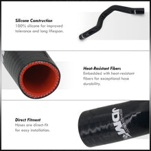 Load image into Gallery viewer, Chevrolet Camaro V8 M/T 1967-1969 / Pontiac Firebird V8 M/T 1967-1969 Silicone Radiator Hoses Black
