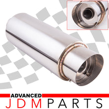 Load image into Gallery viewer, Universal 2.5" Inlet / 4" Slant Tip Fireball Style Stainless Steel Exhaust Muffler Chrome