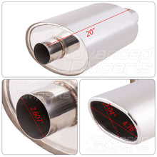 Load image into Gallery viewer, Universal 2.5" Inlet / 5.5" Oval Tip VIP Style Stainless Steel Exhaust Muffler Chrome