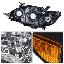 Load image into Gallery viewer, Toyota Corolla 2011-2013 Factory Style Headlights Black Housing Clear Len Amber Reflector