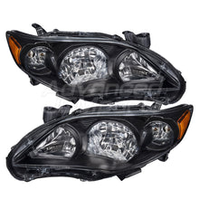 Load image into Gallery viewer, Toyota Corolla 2011-2013 Factory Style Headlights Black Housing Clear Len Amber Reflector