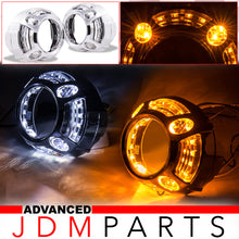 Load image into Gallery viewer, Universal DIY LED DRL Halo 2.5"-3" Projector Shroud Kit (White / Amber)