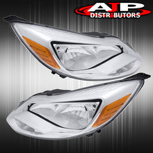 Load image into Gallery viewer, Ford Focus 2012-2014 Factory Style Headlights Chrome Housing Clear Len Amber Reflector