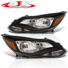 Load image into Gallery viewer, Ford Focus 2012-2014 Factory Style Headlights Black Housing Clear Len Amber Reflector