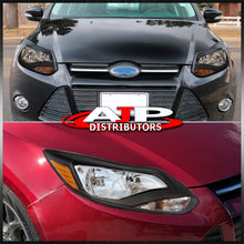 Load image into Gallery viewer, Ford Focus 2012-2014 Factory Style Headlights Black Housing Clear Len Amber Reflector
