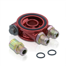 Load image into Gallery viewer, Universal Oil Filter Cooler Sandwich Relocator Adapter Plate with Thermostat Controller Red