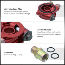 Load image into Gallery viewer, Universal Oil Filter Cooler Sandwich Relocator Adapter Plate with Thermostat Controller Red