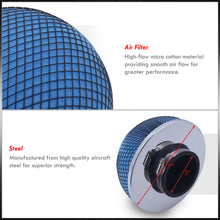 Load image into Gallery viewer, Universal 3inch Mushroom Style Filter Blue Foam/Black Mesh