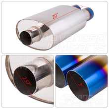 Load image into Gallery viewer, Universal 2.5" Inlet / 3" Dual Straight Tip DTM Style Stainless Steel Exhaust Muffler Burnt