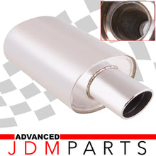 Load image into Gallery viewer, Universal 3" Inlet / 5.5" Oval Tip VIP Style Stainless Steel Exhaust Muffler Chrome