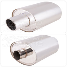 Load image into Gallery viewer, Universal 3" Inlet / 5.5" Oval Tip VIP Style Stainless Steel Exhaust Muffler Chrome