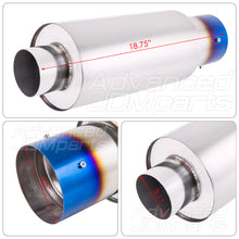 Load image into Gallery viewer, Universal 3" Inlet / 4.5" Straight Tip N1 Style Stainless Steel Exhaust Muffler Burnt
