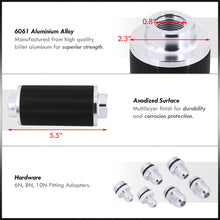 Load image into Gallery viewer, Universal High Flow Inline Fuel Filter Kit Black
