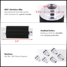 Load image into Gallery viewer, Universal High Flow Inline Fuel Filter Kit Black