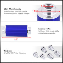 Load image into Gallery viewer, Universal High Flow Inline Fuel Filter Kit Blue