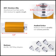 Load image into Gallery viewer, Universal High Flow Inline Fuel Filter Kit Gold