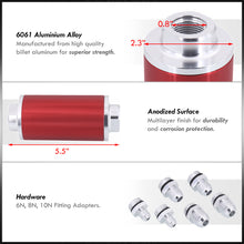 Load image into Gallery viewer, Universal High Flow Inline Fuel Filter Kit Red
