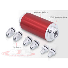 Load image into Gallery viewer, Universal High Flow Inline Fuel Filter Kit Red