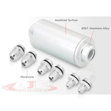 Load image into Gallery viewer, Universal High Flow Inline Fuel Filter Kit Silver