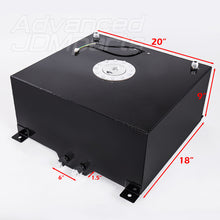 Load image into Gallery viewer, Universal 50 Liter / 13 Gallon Black Aluminum Fuel Cell Tank W/ Chrome Cap