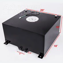 Load image into Gallery viewer, Universal 60 Liter / 15 Gallon Black Aluminum Fuel Cell Tank W/ Chrome Cap
