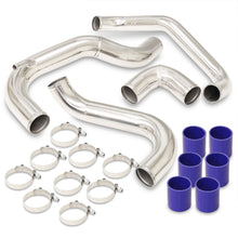 Load image into Gallery viewer, Nissan 240SX S13 180SX 89-94 CA18DET Bolt-On Aluminum Polished Piping Kit + Blue Couplers
