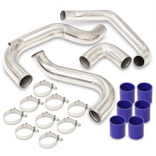 Load image into Gallery viewer, Nissan 240SX S13 180SX 89-94 CA18DET Bolt-On Aluminum Polished Piping Kit + Blue Couplers