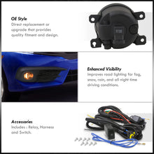 Load image into Gallery viewer, Honda Civic (Excluding Sport, SI, & Type-R Models) 2016-2018 Front Fog Lights Smoked Len (Includes Switch & Wiring Harness)