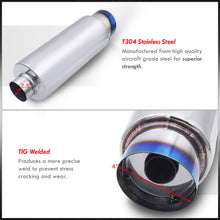 Load image into Gallery viewer, Universal 2.5" Inlet / 4" Slant Tip Fireball Style Stainless Steel Exhaust Muffler Burnt