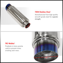 Load image into Gallery viewer, Universal 3" Inlet / 4" Slant Tip Fireball Style Stainless Steel Exhaust Muffler Burnt