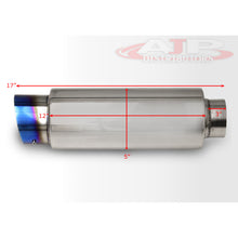 Load image into Gallery viewer, Universal 3" Inlet / 4" Slant Tip Fireball Style Stainless Steel Exhaust Muffler Burnt