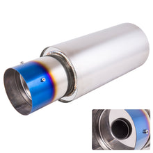 Load image into Gallery viewer, Universal 2.5" Inlet / 4.5" Straight Tip N1 Style Stainless Steel Exhaust Muffler Burnt