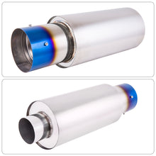 Load image into Gallery viewer, Universal 2.5" Inlet / 4.5" Straight Tip N1 Style Stainless Steel Exhaust Muffler Burnt
