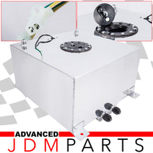 Load image into Gallery viewer, 40 Liter / 10 Gallon Chrome Aluminum Fuel Cell Tank W/ Black Cap & Level Gauge