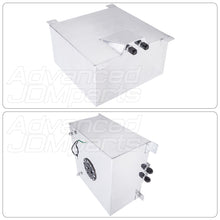 Load image into Gallery viewer, 40 Liter / 10 Gallon Chrome Aluminum Fuel Cell Tank W/ Black Cap & Level Gauge