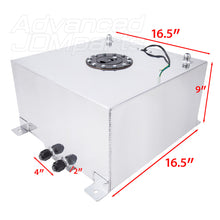 Load image into Gallery viewer, 40 Liter / 10 Gallon Chrome Aluminum Fuel Cell Tank W/ Black Cap & Level Gauge