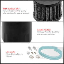 Load image into Gallery viewer, Universal 200ML Cylinder Oil Catch Can Tank 5"x3.25"x3.25" with Breather Filter & Dipstick Black
